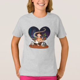 Camiseta Creador Nocturno Arte de Ventana Corazón Acogedor