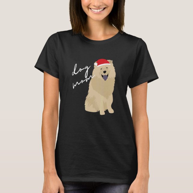 Camiseta Cream Chow Chow Dog Mom Navidades (Anverso)