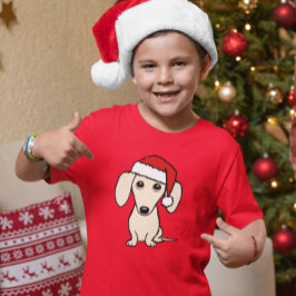 Camiseta Cream Dachshund Cute Santa Dog Navidades