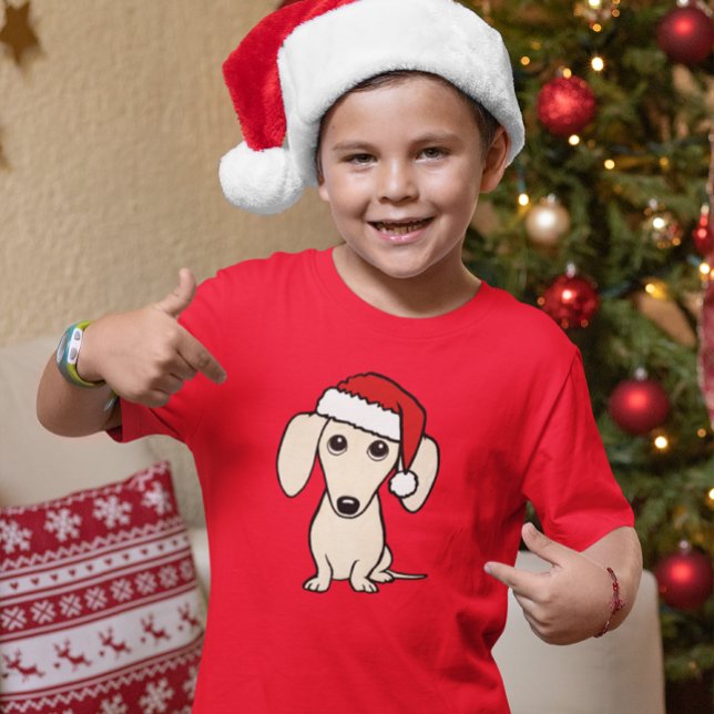 Camiseta Cream Dachshund Cute Santa Dog Navidades (Subido por el creador)