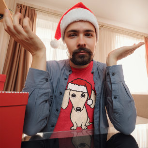 Camiseta Cream Dachshund Cute Santa Dog Navidades