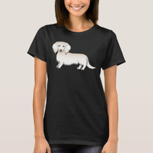 Camiseta Cream Long Hair Dachshund Cute Cartoine Dog