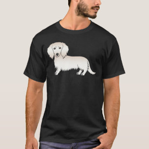 Camiseta Cream Long Hair Dachshund Cute Cartoine Dog