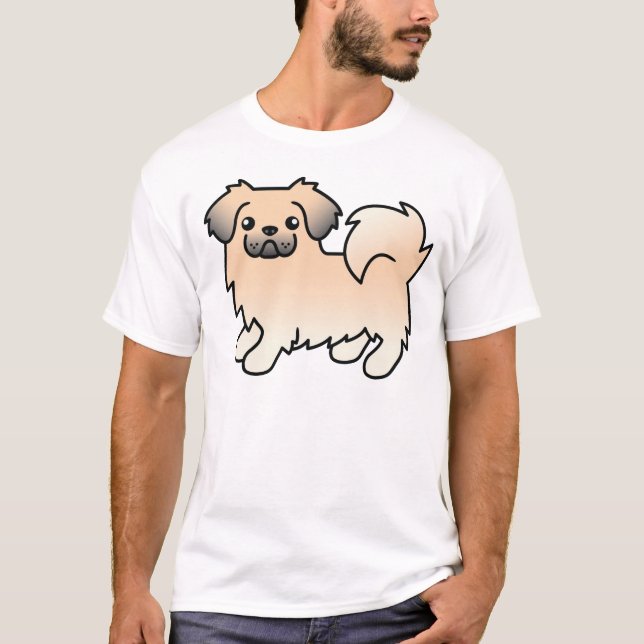 Camiseta Cream Sable Tibetano Español Cute Cartoon Dog (Anverso)