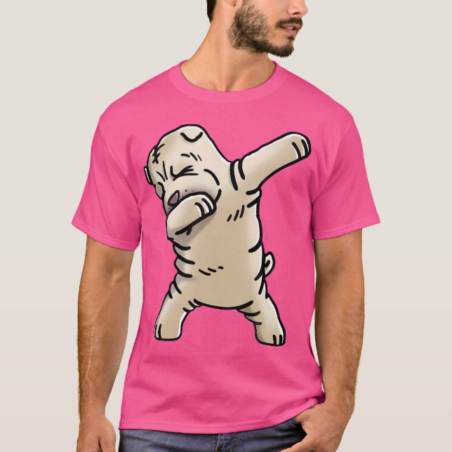 Camiseta Cream Shar Pei Dabbing Funny Dog Dab Dance (Anverso)