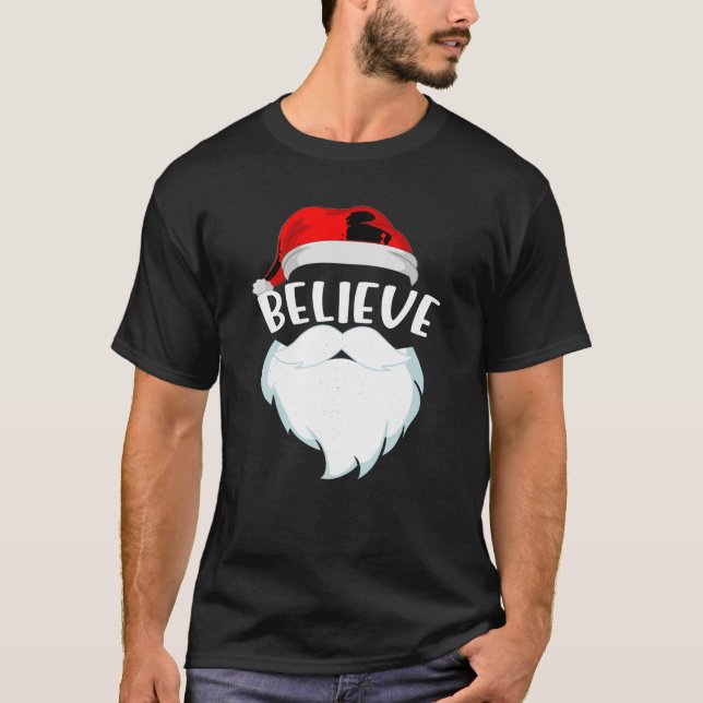 Camiseta Crean que Santa Claus es gracioso creer que Navida (Anverso)