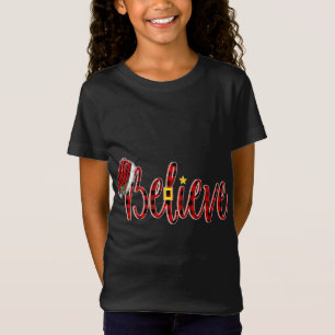 Camiseta Crean que Santa Red Plaid Xmas cree que los Navida
