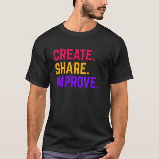 Camiseta Crear, compartir, mejorar - Tee de artes creativas