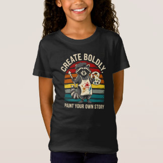 Camiseta Crear con valentía con este mapache artístico ador