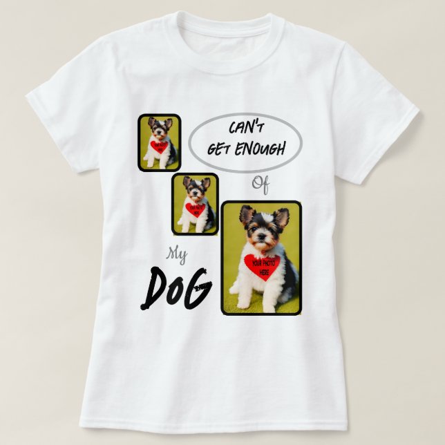 Camiseta Crear/personalizar fotos de perros de 3 paneles (Diseño del anverso)
