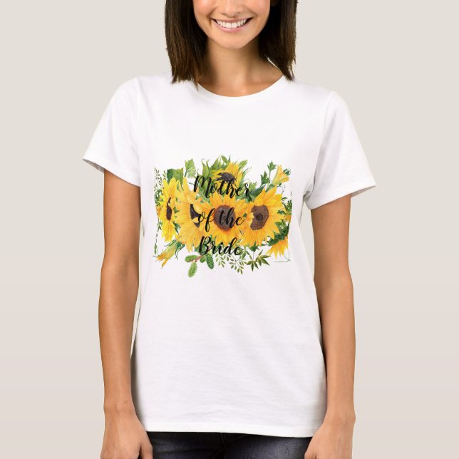 Camiseta Crear propio Sunflower Bridal Party Regalos AÑADIR (Anverso)