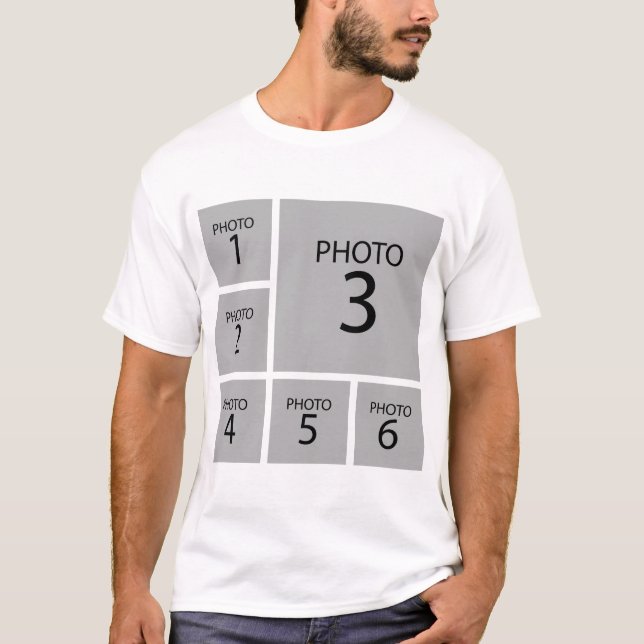 Camiseta Crear su collage planilla personalizada 6 FOTO (Anverso)
