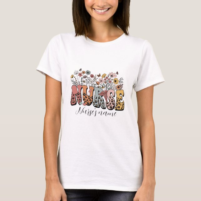 Camiseta Crear su propia enfermera floral (Anverso)