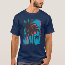 Camiseta Crear su propio atardecer tropical de arte retro