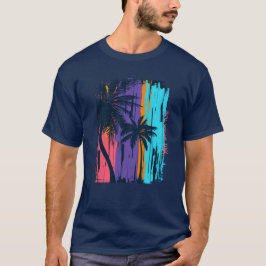 Camiseta Crear su propio atardecer tropical de arte retro