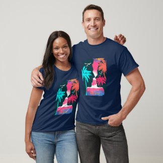 Camiseta Crear su propio atardecer tropical de arte retro