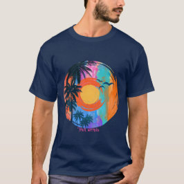 Camiseta Crear su propio atardecer tropical de arte retro