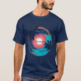 Camiseta Crear su propio atardecer tropical de arte retro