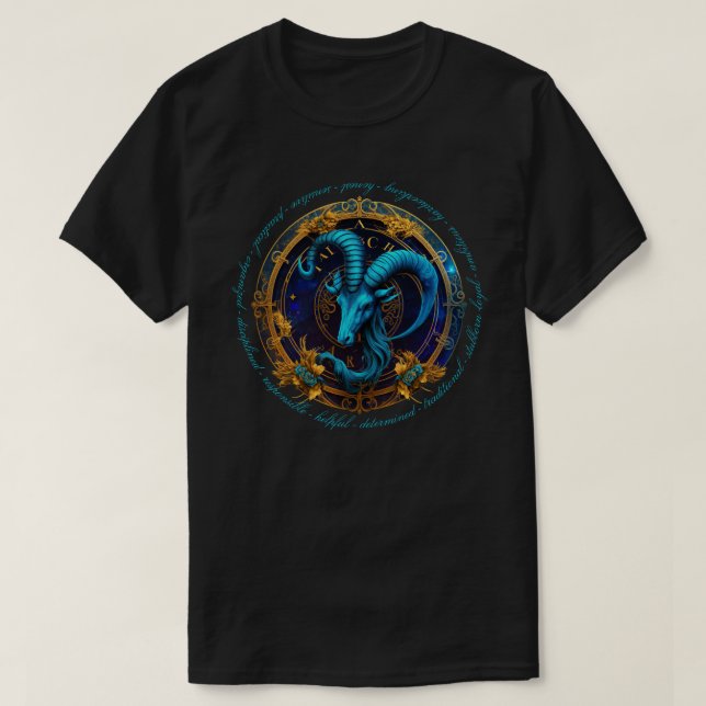 Camiseta Crear su propio Capricornio Celestial Zodiac (Diseño del anverso)