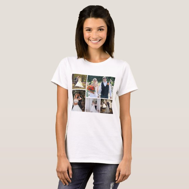 Camiseta Crear su propio Collage de 5 Bodas de fotos (Anverso completo)