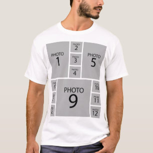 Camiseta Crear su propio COLLAGE DE FOTOS 12 personalizado