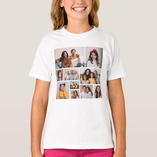 Camiseta Crear su propio Collage de fotos de 10 (Anverso)