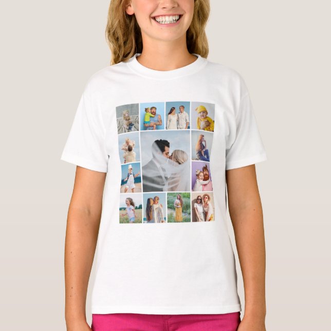 Camiseta Crear su propio Collage de fotos de 13 (Anverso)