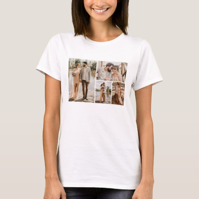 Camiseta Crear su propio Collage de fotos de 4 (Anverso)