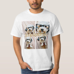 Camiseta Crear su propio Collage de fotos de 4 - Nombre de 