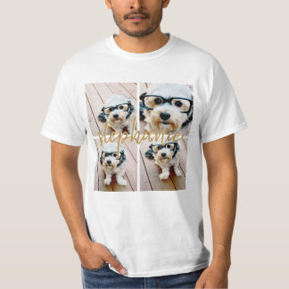Camiseta Crear su propio Collage de fotos de 4 - Nombre del