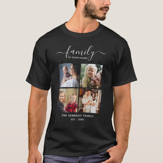 Camiseta Crear su propio Collage de fotos Nombre de familia (Anverso)
