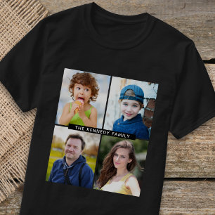 Camiseta Crear su propio nombre de familia de 4 Collages de