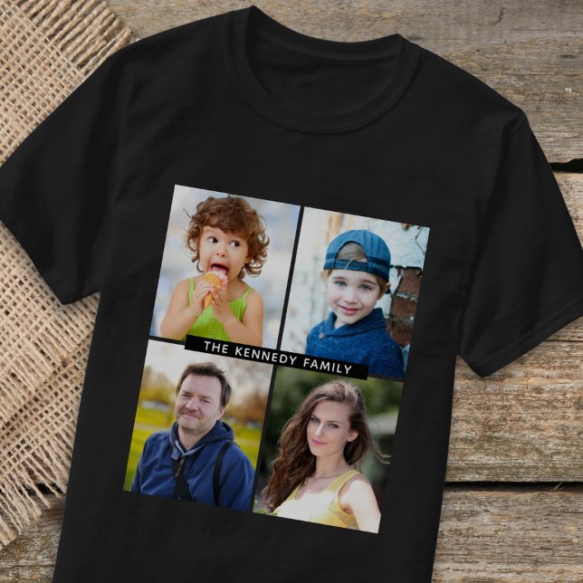 Camiseta Crear su propio nombre de familia de 4 Collages de (Subido por el creador)
