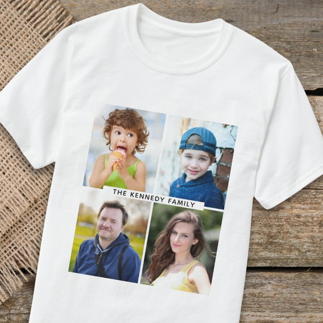 Camiseta Crear su propio nombre de familia de 4 Collages de (Subido por el creador)