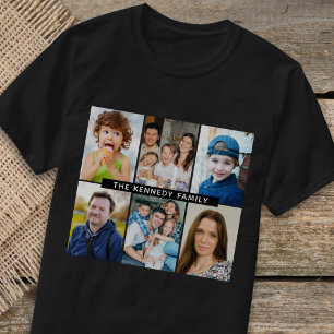Camiseta Crear su propio nombre de familia de 6 Collages de