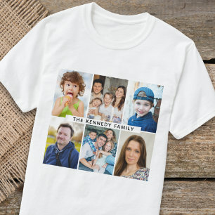 Camiseta Crear su propio nombre de familia de 6 Collages de