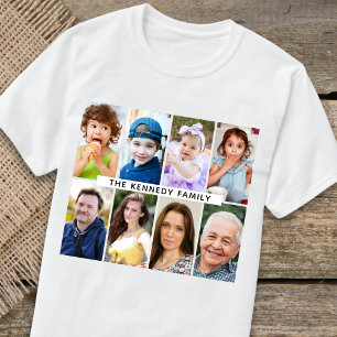 Camiseta Crear su propio nombre de familia de 8 Collages de