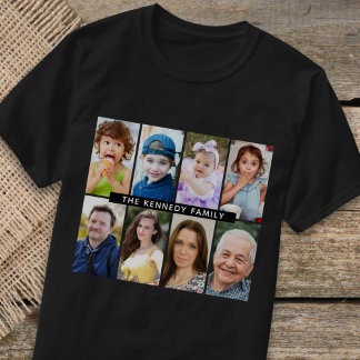 Camiseta Crear su propio nombre de familia de 8 Collages de