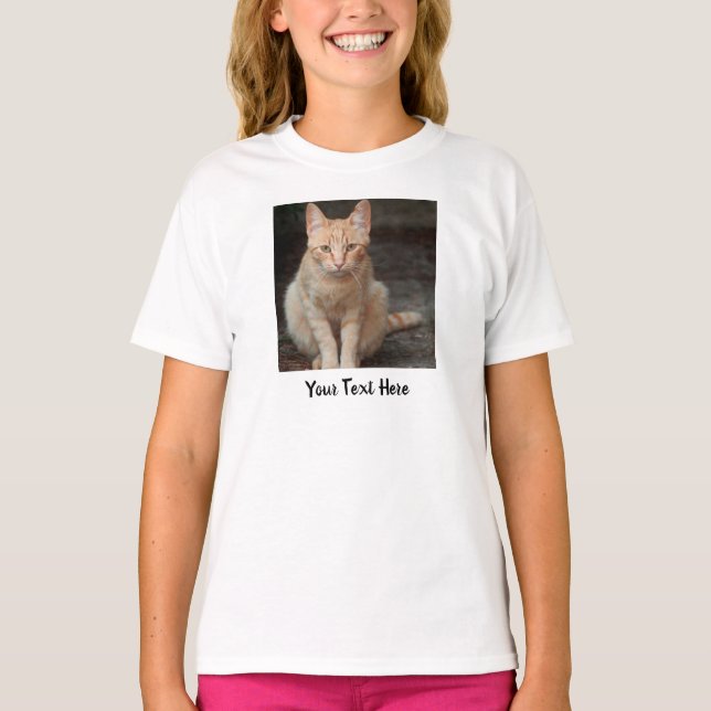 Camiseta Crear su propio nombre de foto de gato Mascota (Anverso)