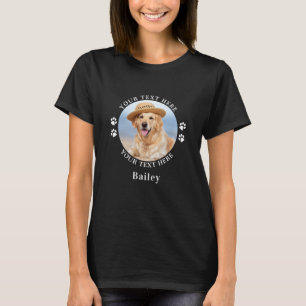 Camiseta Crear su propio nombre de foto Mascota Negro perso