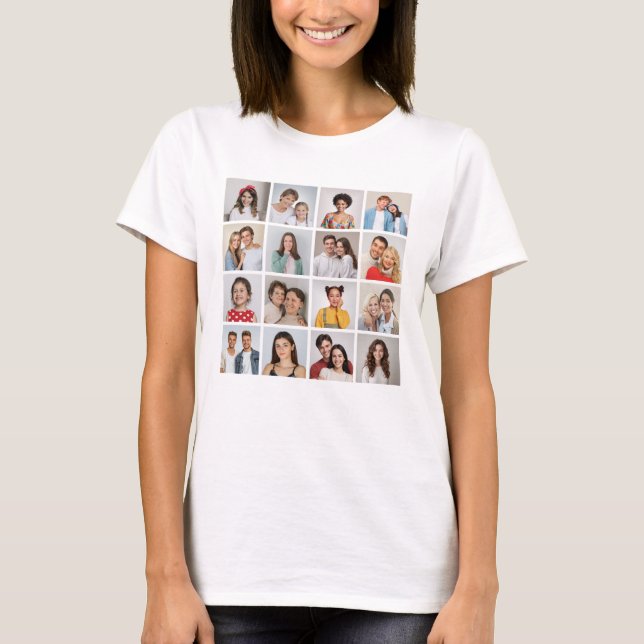 Camiseta Crear sus propias 16 mujeres Collages de fotos (Anverso)