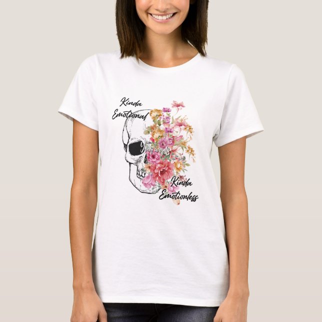 Camiseta Crear sus propias flores de cráneo de emociones (Anverso)