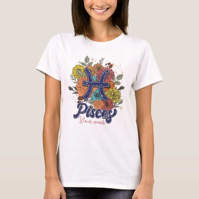 Camiseta Crear sus propias Flores Zodiac Pisces (Anverso)