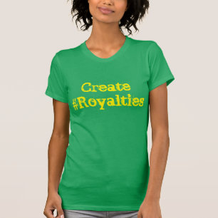 Camiseta Crear Tee De Regalías En Verde Y Oro
