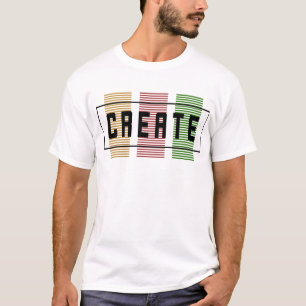 Camiseta Crear texto en gráfico de cajas rayadas coloridas