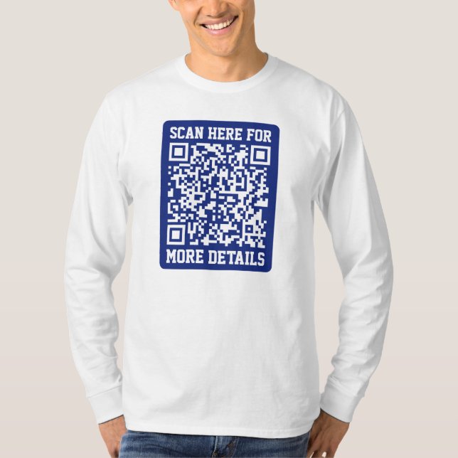 Camiseta Crear un código QR escaneado | Azul marino (editab (Anverso)