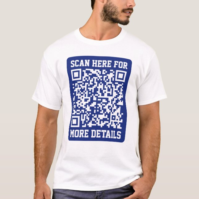 Camiseta Crear un código QR escaneado | Azul marino (editab (Anverso)