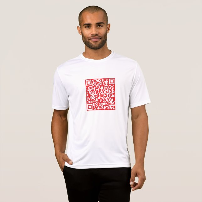 Camiseta Crear un código QR rojo escaneable (editable) (Anverso completo)