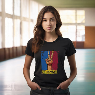 Camiseta Crear un signo de paz de mano de arte Inspirador