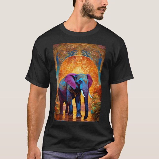 Camiseta Crear una imagen de un elefante majestuoso caminan (Anverso)